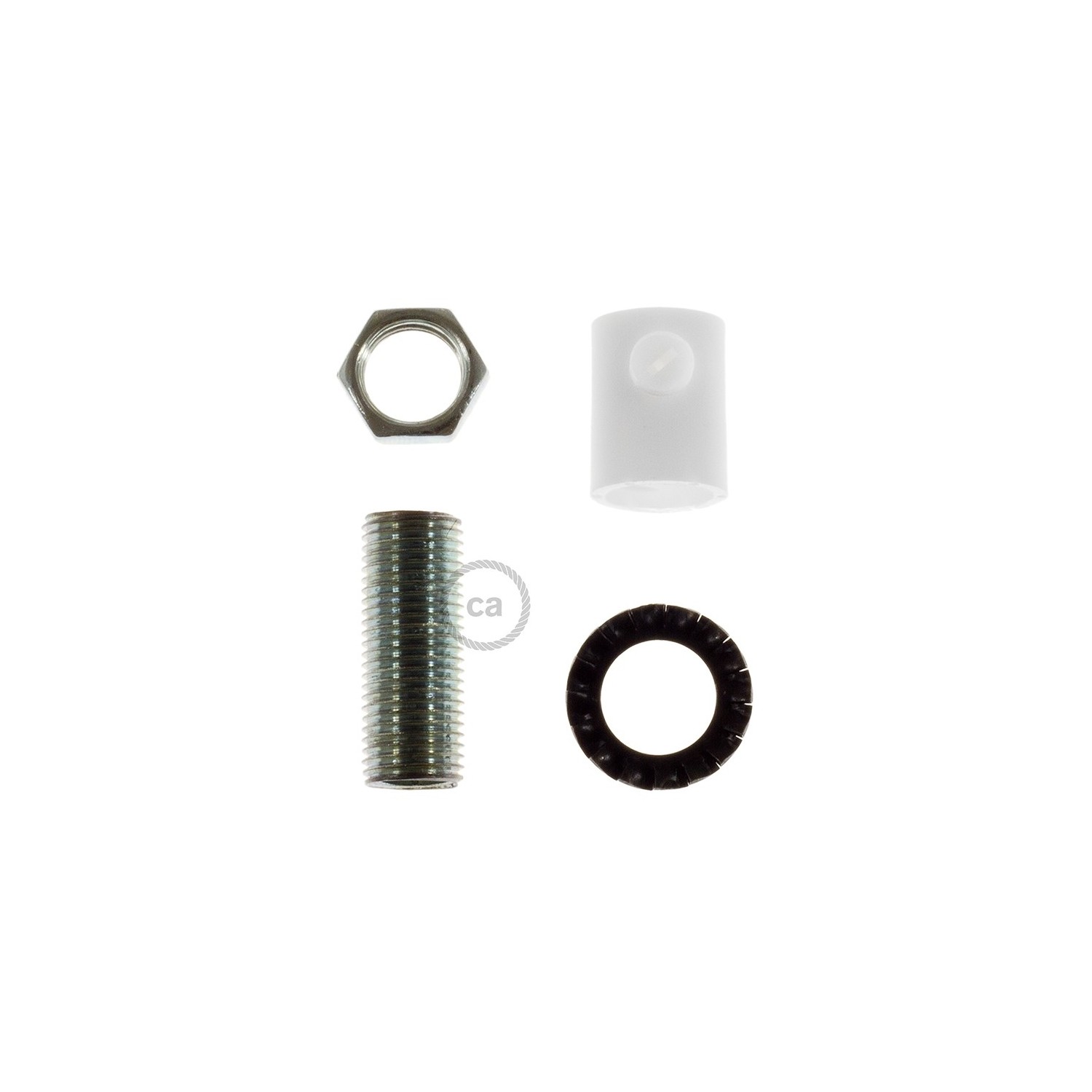 White 1.7 cm long Round Plastic Strain Relief