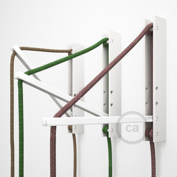 Pinocchio, adjustable white varnished wooden wall mount for pendant lamps.