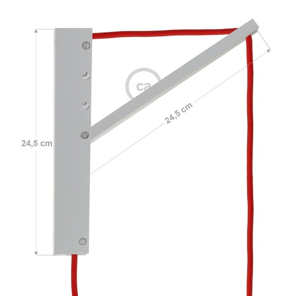 Pinocchio, adjustable white varnished wooden wall mount for pendant lamps.