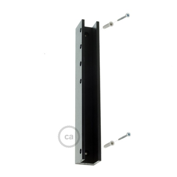 Pinocchio, adjustable black varnished wooden wall mount for pendant lamps.