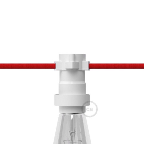 Light Sockets for String Lights- White thermoplastic- for custom string lights
