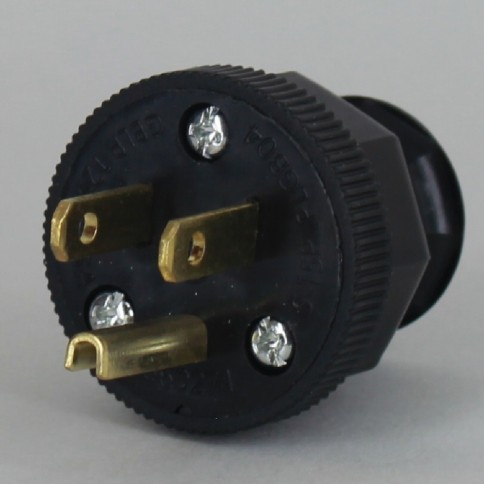 Black Round 3- Prong Plug