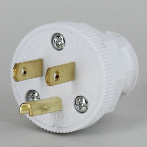 White Round 3- Prong Plug