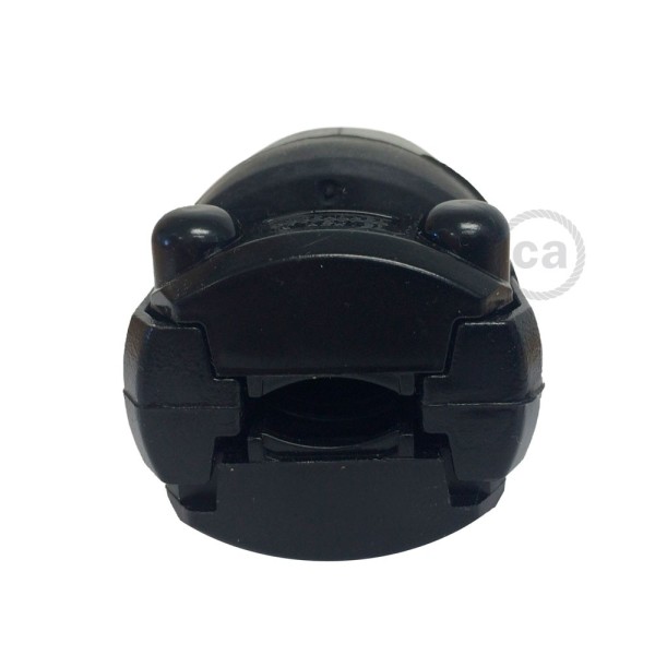 Black Rubberized Two Prong Plug for string lights