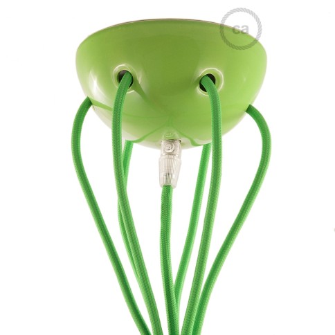 Green ceramic spider, multiple suspension with 6-7 pendant, RM18 green cable