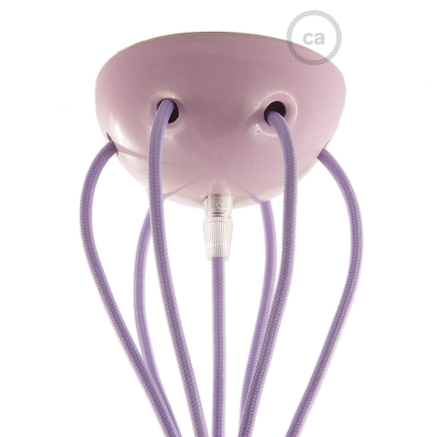 Lilac ceramic spider, multiple suspension with 6-7 pendant, RM07 Lilac cable