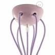 Lilac ceramic spider, multiple suspension with 6-7 pendant, RM07 Lilac cable