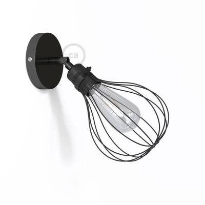 Fermaluce Metallo 90° Black Pearl adjustable with Drop lampshade, the metal wall flush light