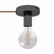 Spostaluce, the black pearl metal light source with fabric cable and side holes