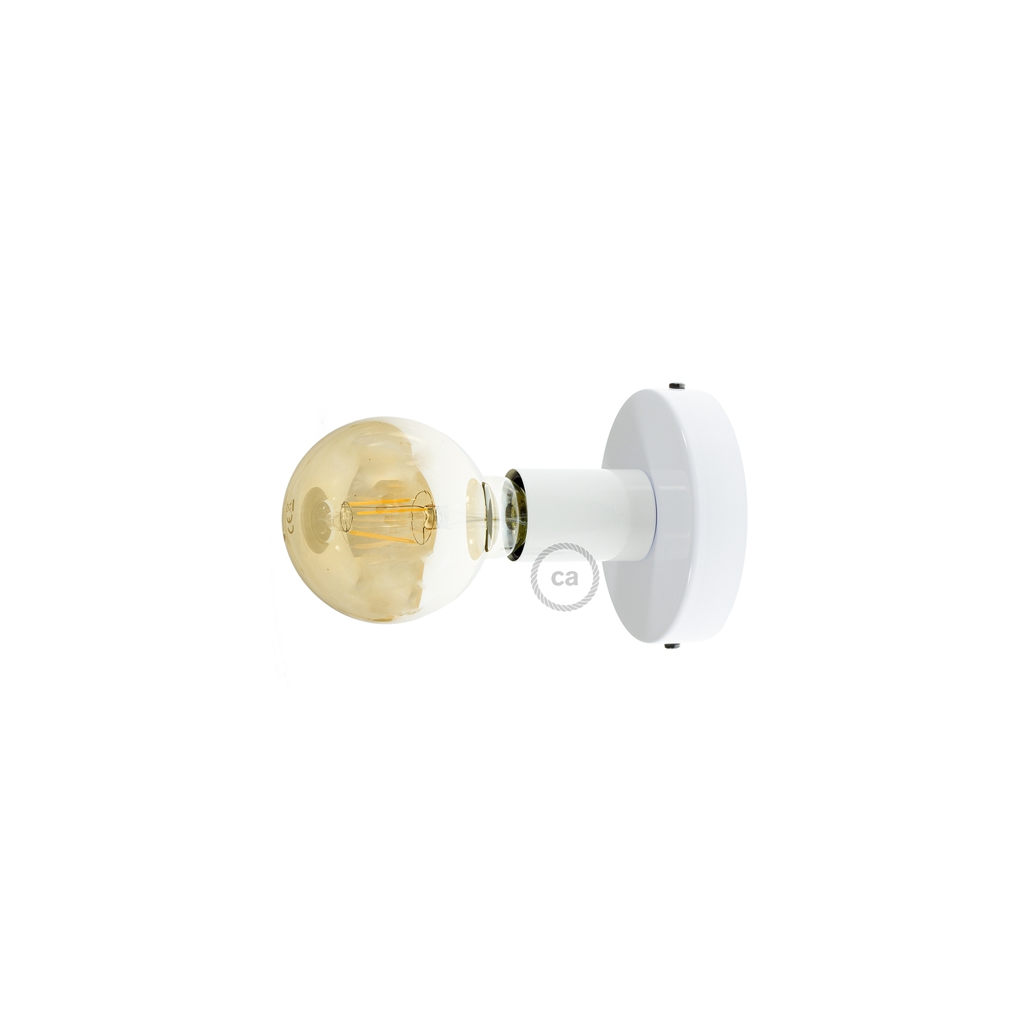 Fermaluce, the white metal wall or ceiling light source.