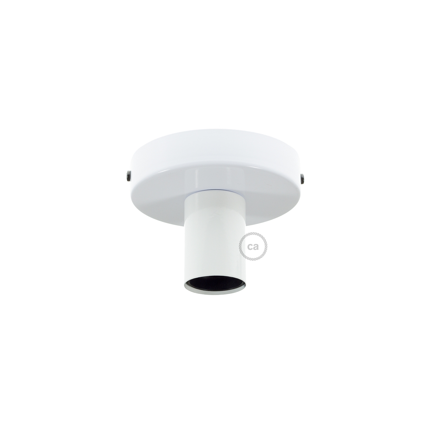 Fermaluce, the white metal wall or ceiling light source.