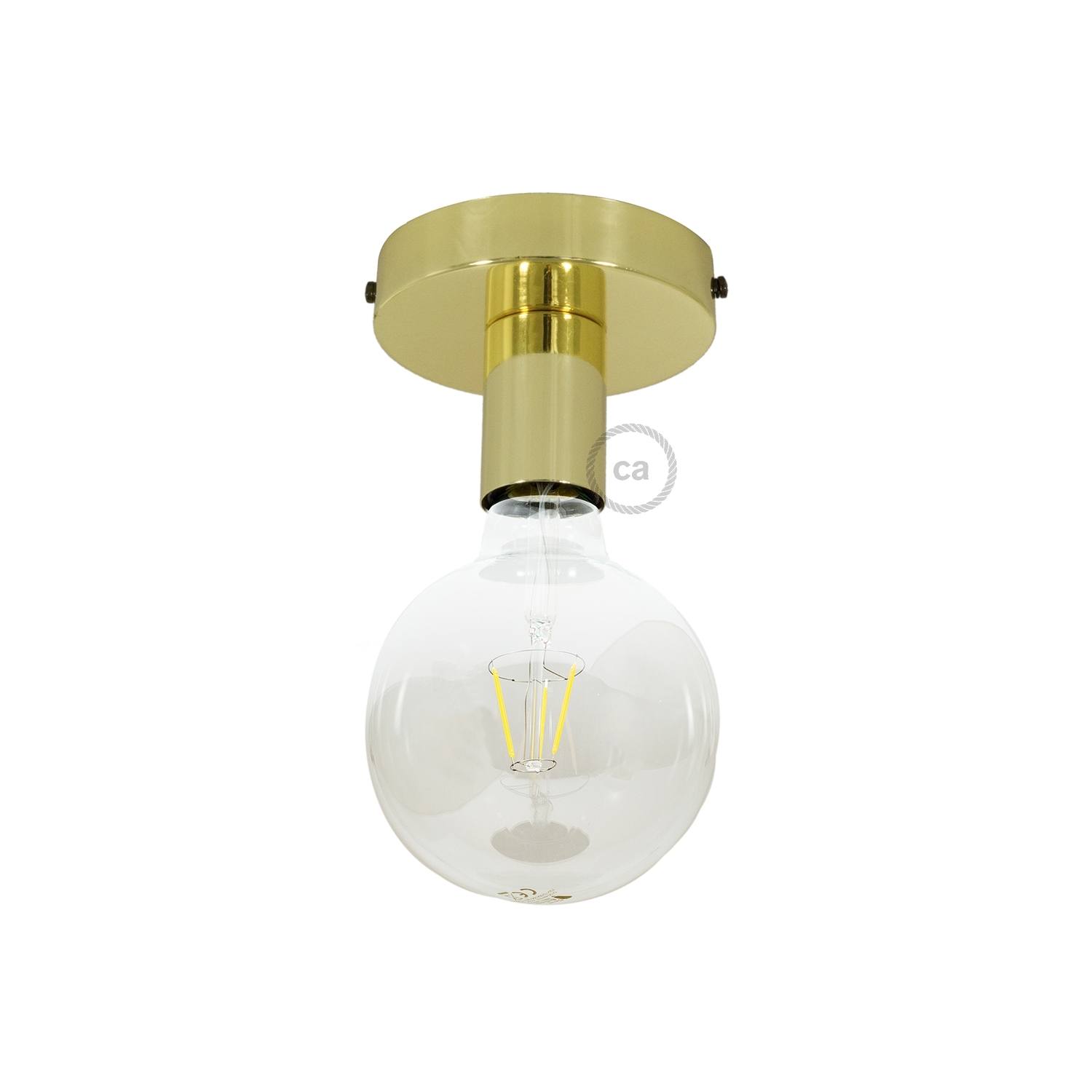 Fermaluce, the brass metal wall or ceiling light source.