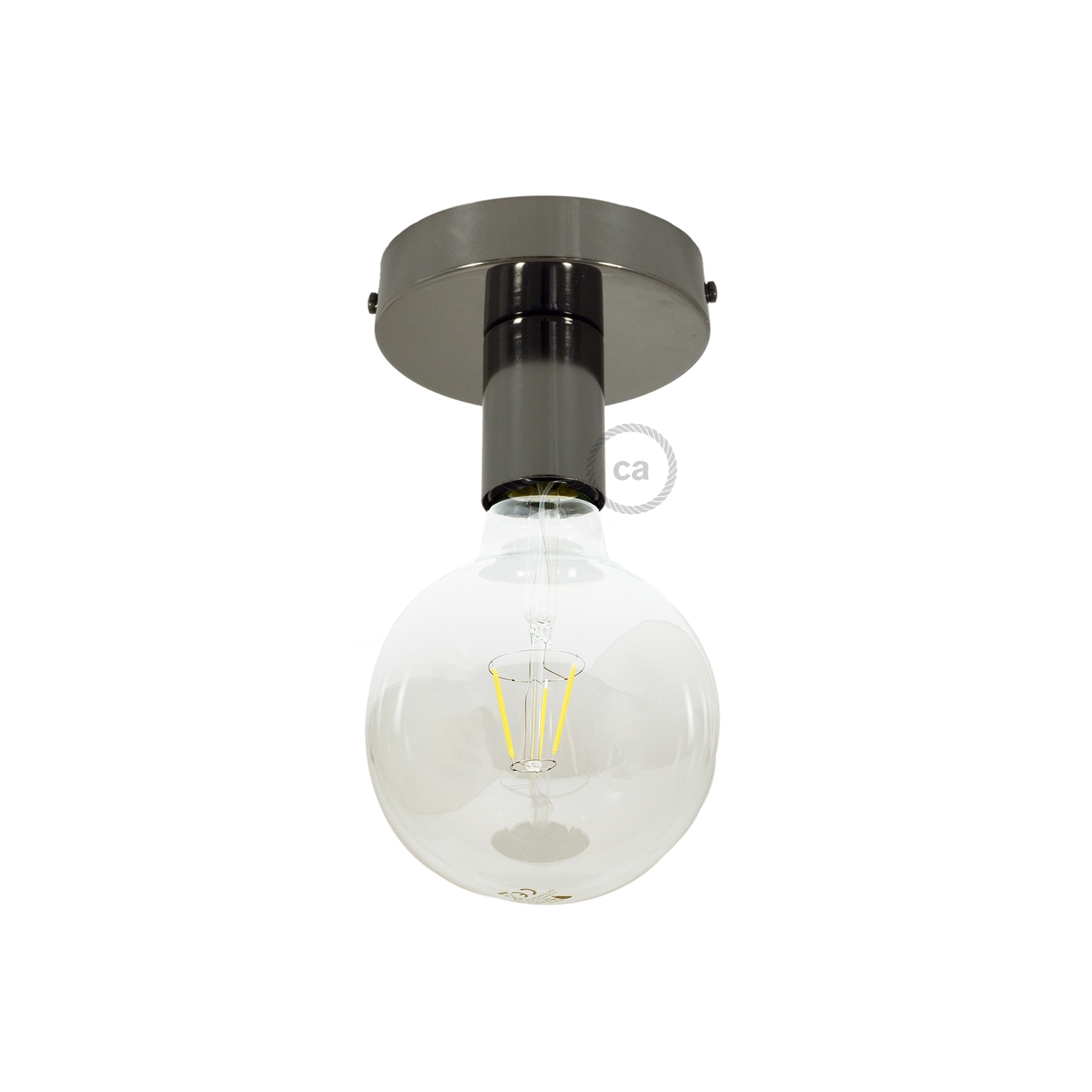 Fermaluce, the black pearl metal wall or ceiling light source.
