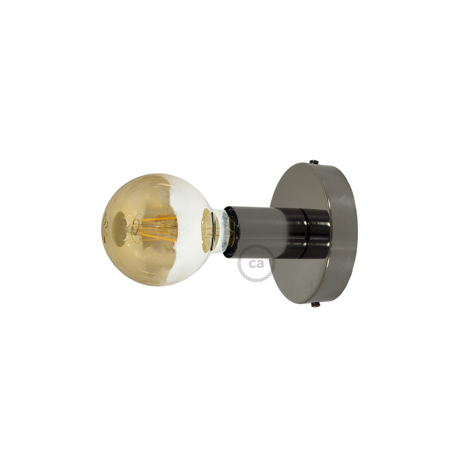 Fermaluce, the black pearl metal wall or ceiling light source.