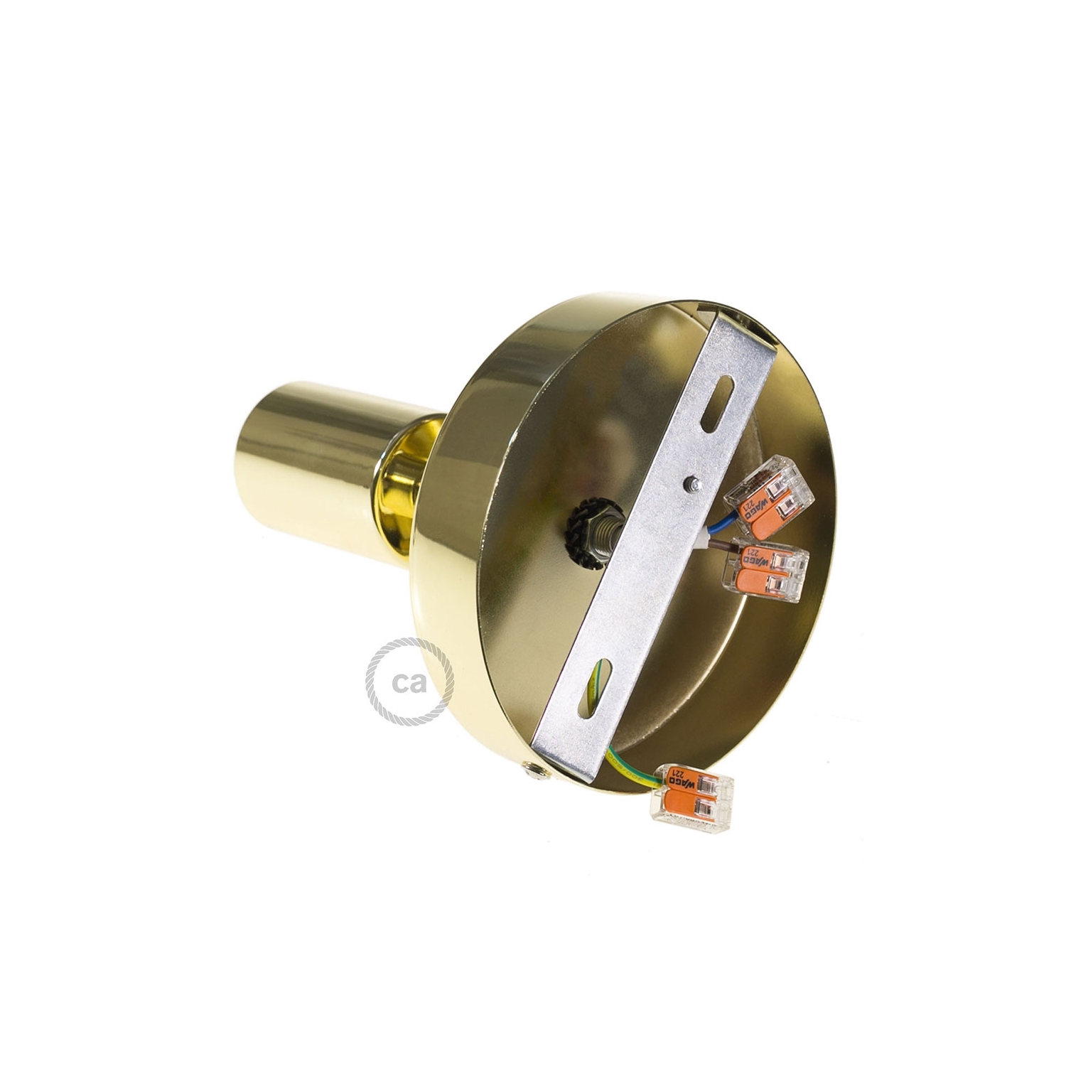 Fermaluce Metallo 90° Brass finish adjustable, metal wall flush light