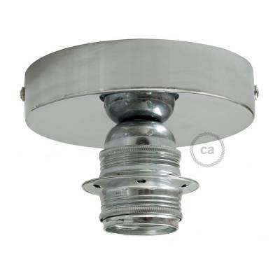 Fermaluce Chrome metal finish, with E26 threaded lamp holder, the metal wall or ceiling light source