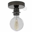 Fermaluce Black Pearl metal finish, with E26 threaded lamp holder, the metal wall or ceiling light source