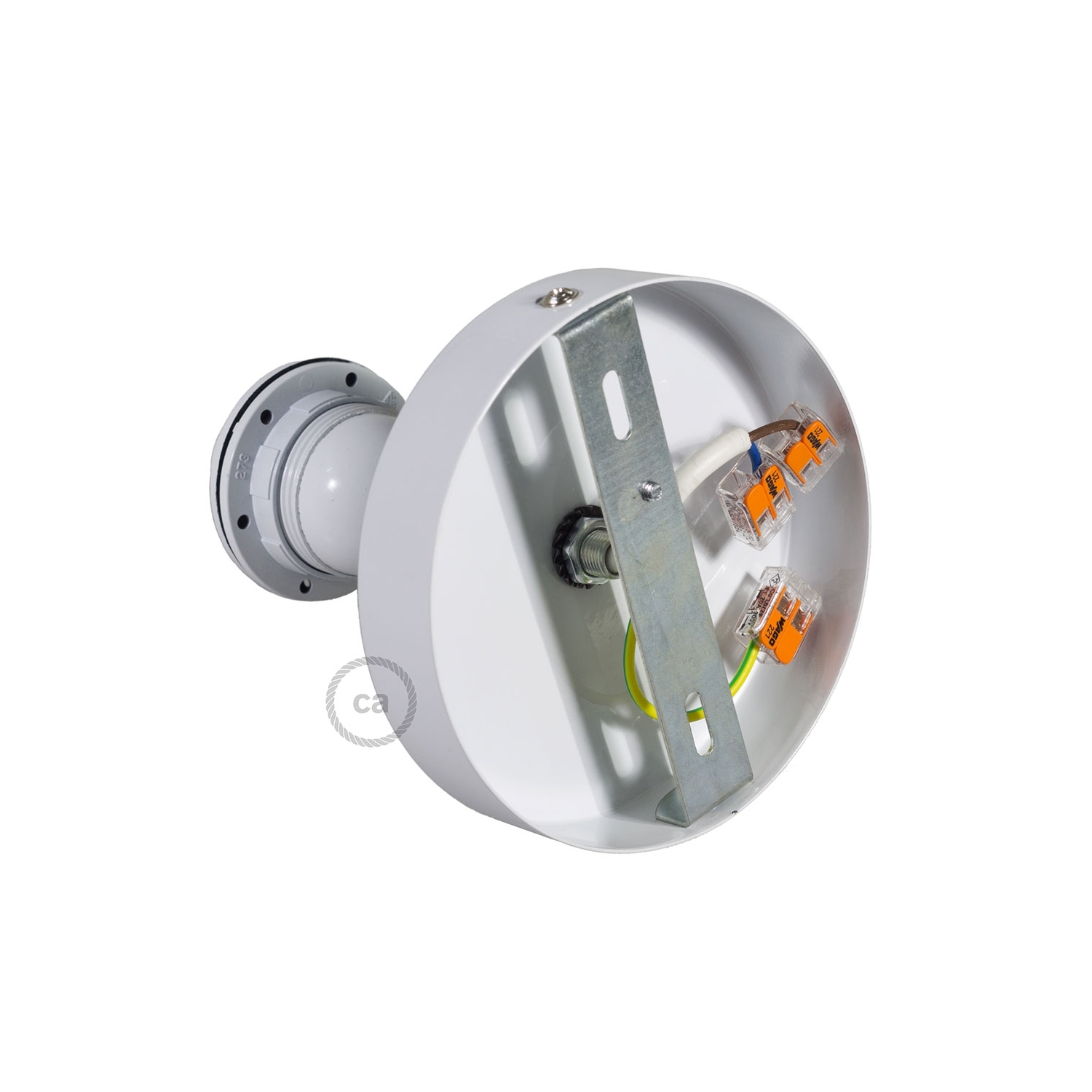 Fermaluce Metallo 90° White adjustable, with E26 threaded lamp holder, the metal wall or ceiling light source