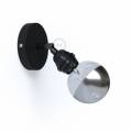 Fermaluce Metallo 90° Black adjustable, with E26 threaded lamp holder, the metal wall or ceiling light source