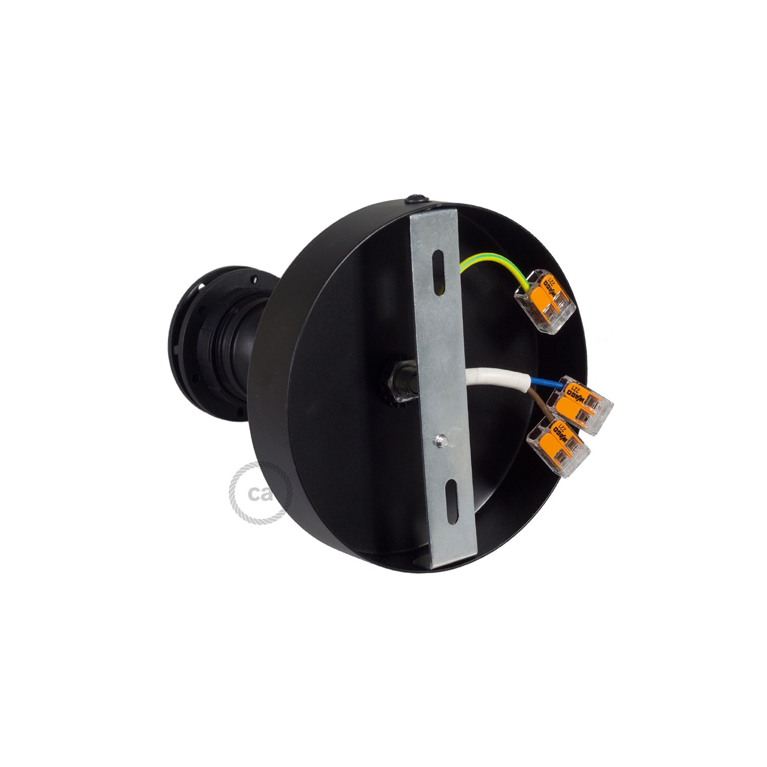 Fermaluce Metallo 90° Black adjustable, with E26 threaded lamp holder, the metal wall or ceiling light source