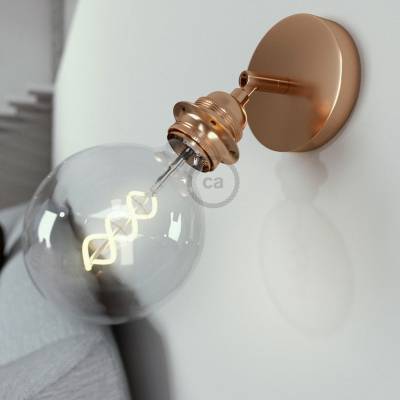 Fermaluce Metallo 90° Copper finish adjustable, with E26 threaded lamp holder, the metal wall or ceiling light source