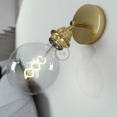 Fermaluce Metallo 90° Brass finish adjustable, with E26 threaded lamp holder, the metal wall or ceiling light source