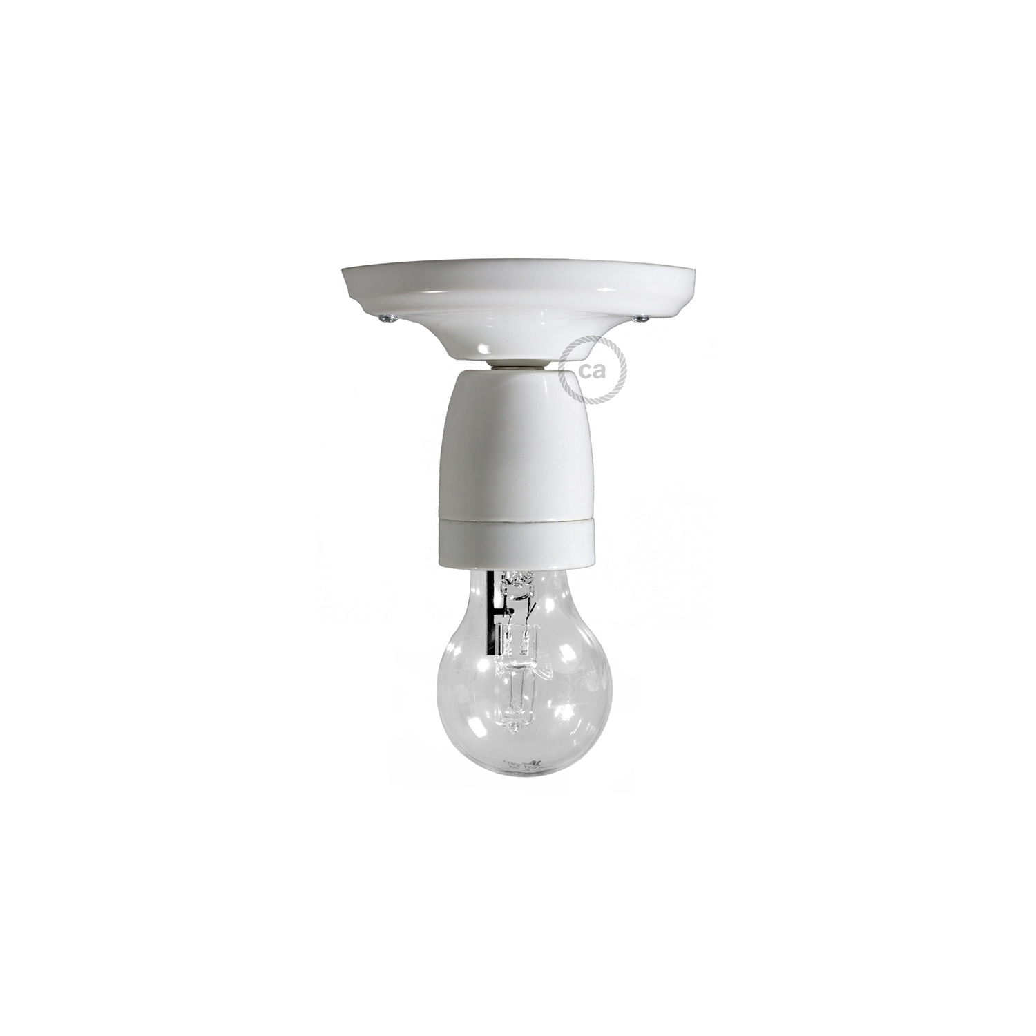 Fermaluce Classic, the wall or ceiling light source in white porcelain.