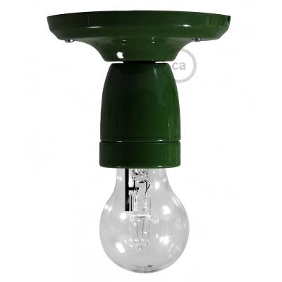 Fermaluce Classic, the wall or ceiling light source in green porcelain.