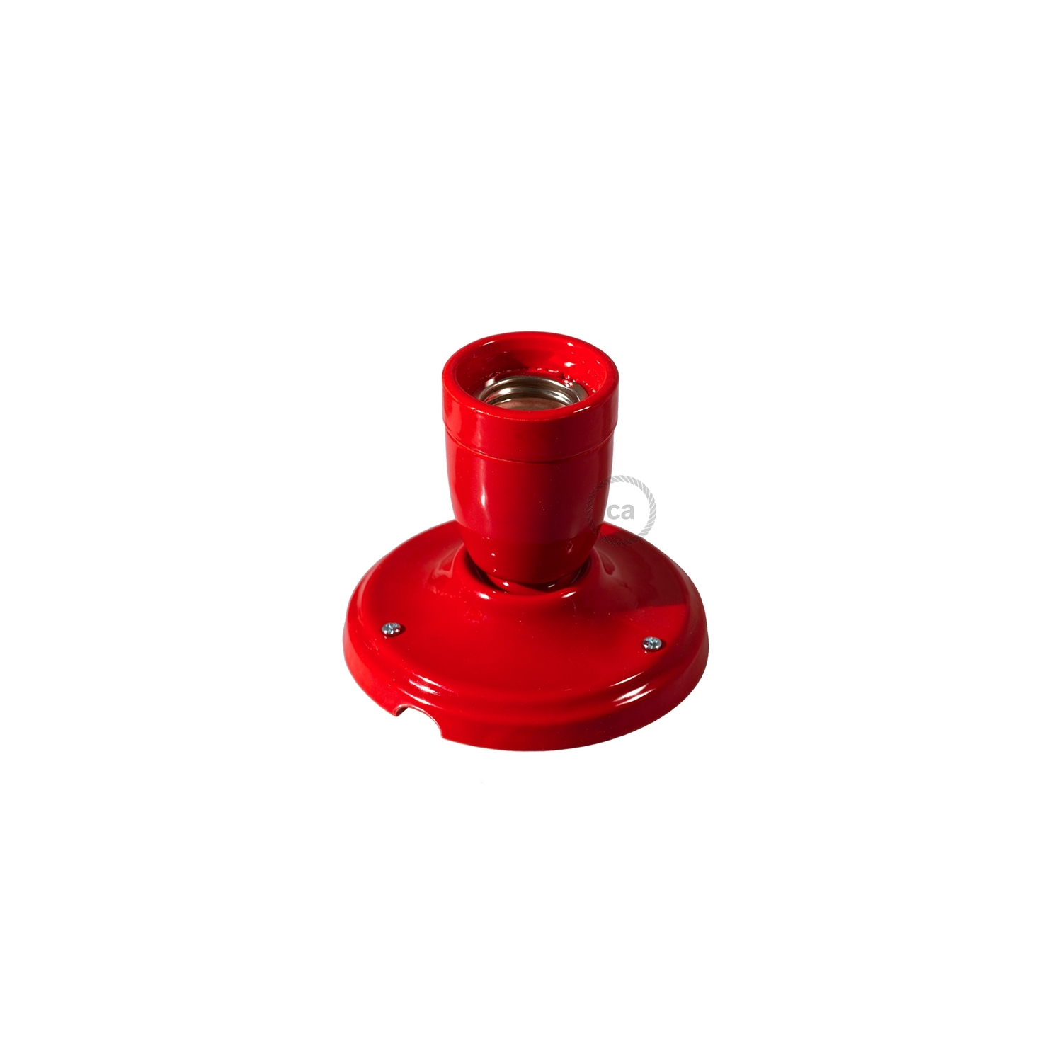 Fermaluce Classic, the wall or ceiling light source in red porcelain.