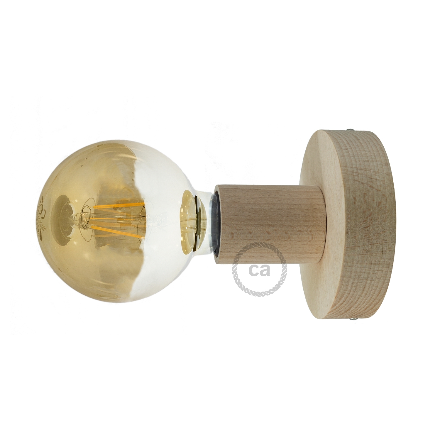 Natural Fermaluce, the natural wood flush light for your wall or ceiling, 3.8".