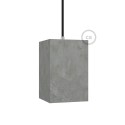 Cube Cement Pendant Lamp Shade | E26 Socket & Cable Retainer