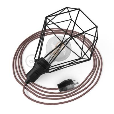 Table Snake - Table Lamp with Black Diamond light bulb cage