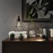 Table Snake - Table Lamp with Black Diamond light bulb cage