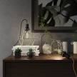 Table Snake - Table Lamp with Brass Diamond light bulb cage