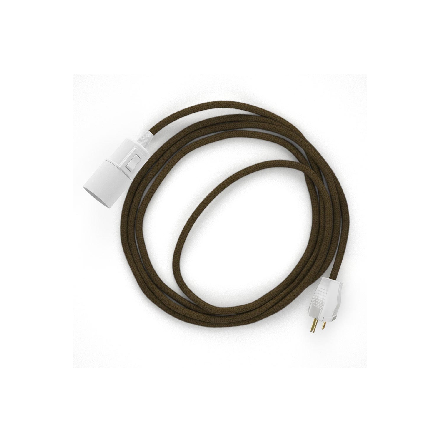 Plug-in Pendant with switch on socket | RC13 Brown Cotton