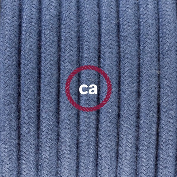 Plug-in Pendant with switch on socket | RC30 Stone Blue Cotton