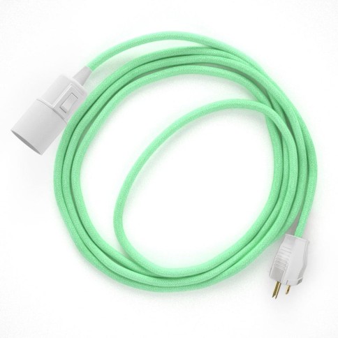 Plug-in Pendant with switch on socket | RC34 Mint Green Cotton