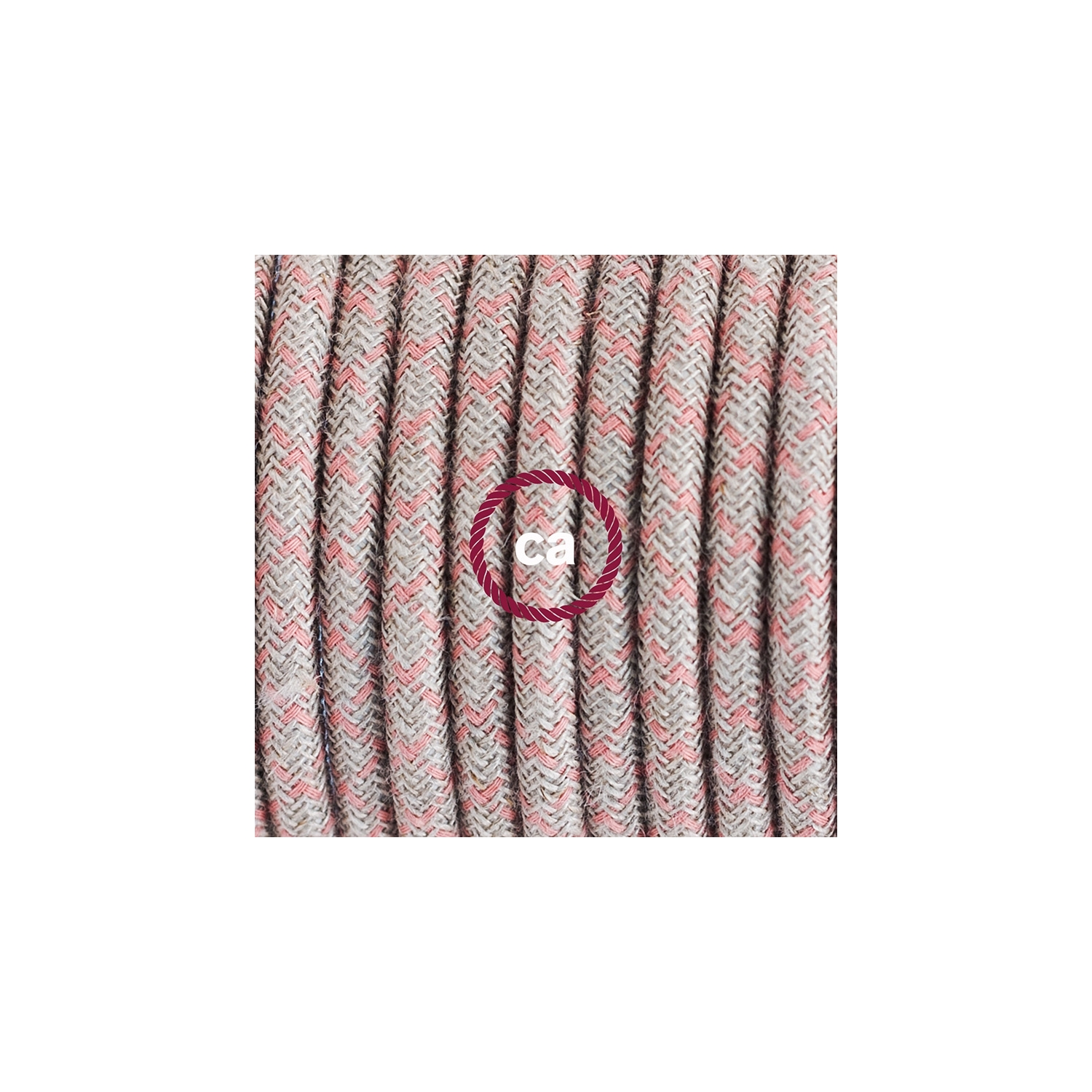 Plug-in Pendant with switch on socket | RD61 Natural & Pink Linen CrissCross