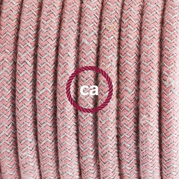 Plug-in Pendant with switch on socket | RD71 Natural & Pink Linen Chevron