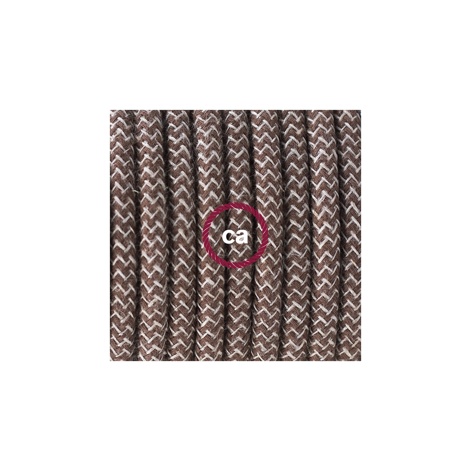 Plug-in Pendant with switch on socket | RD73 Natural & Brown Linen Chevron