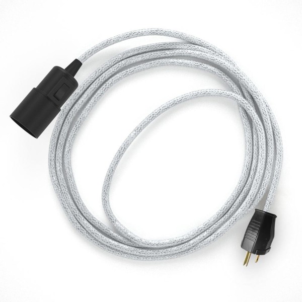 Plug-in Pendant with switch on socket | RL01 White Glitter