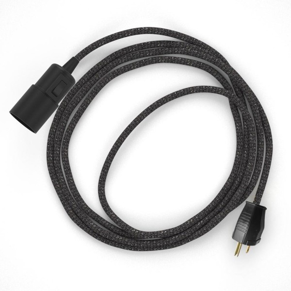 Plug-in Pendant with switch on socket | RL03 Gray Glitter