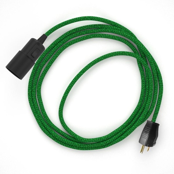 Plug-in Pendant with switch on socket | RL06 Green Glitter