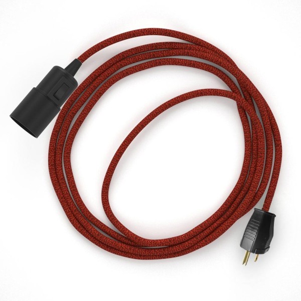 Plug-in Pendant with switch on socket | RL09 Red Glitter