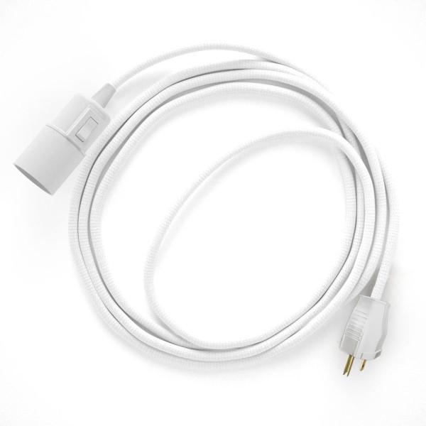 Plug-in Pendant with switch on socket | RM01 White Rayon