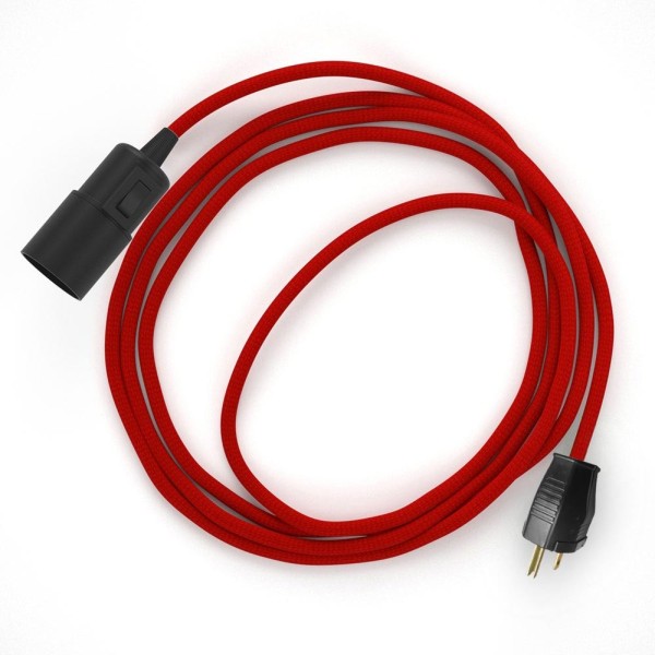 Plug-in Pendant with switch on socket | RM09 Red Rayon