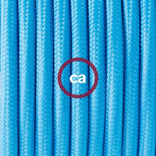 Plug-in Pendant with switch on socket | RM11 Light Blue Rayon