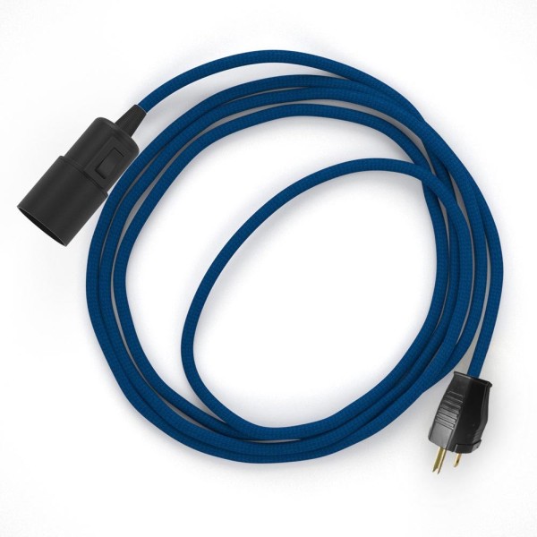 Plug-in Pendant with switch on socket | RM12 Blue Rayon