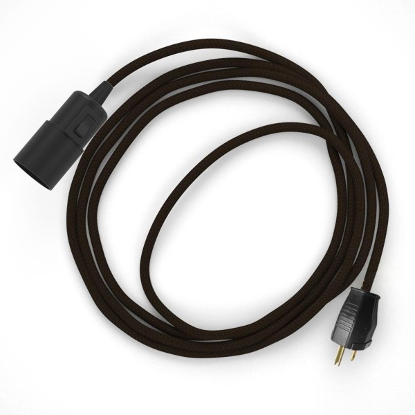 Plug-in Pendant with switch on socket | RM13 Brown Rayon
