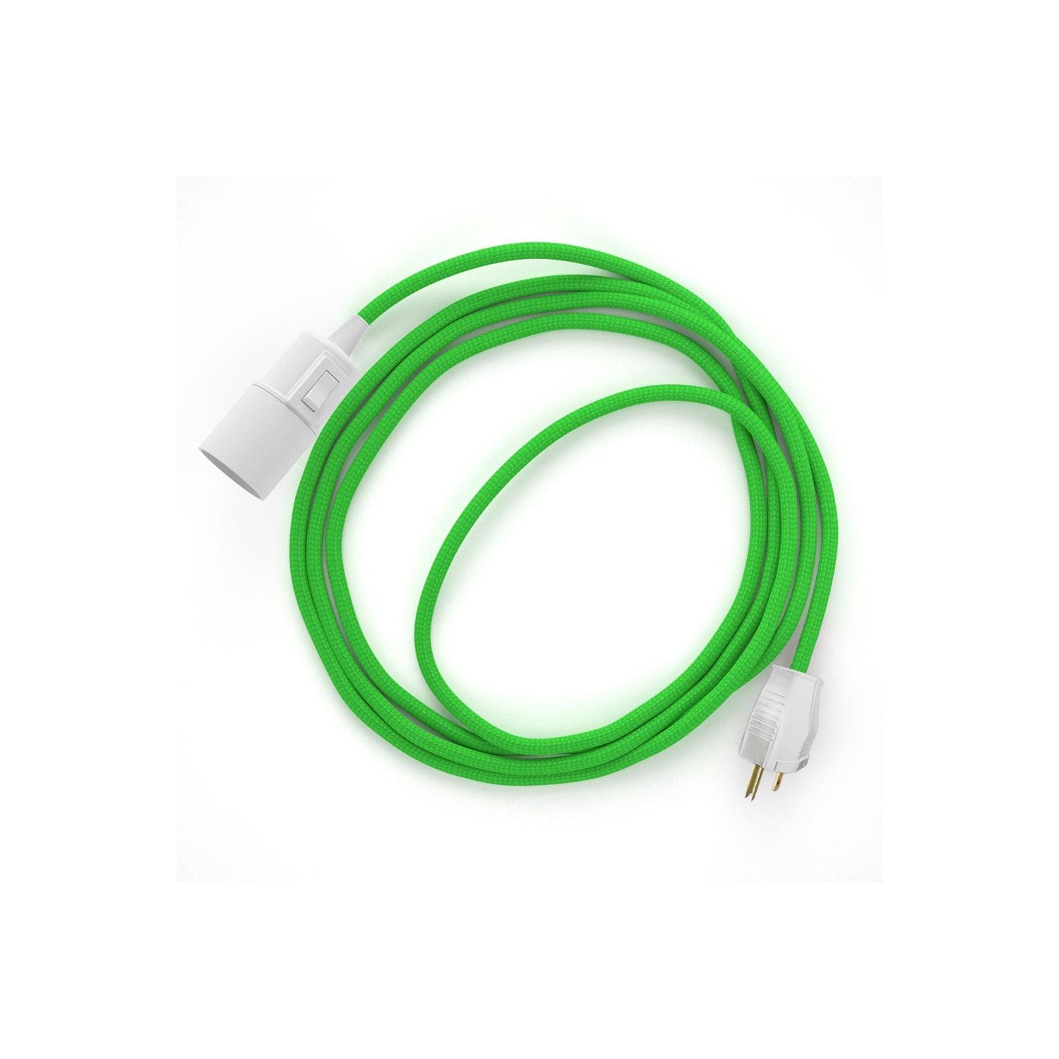 Plug-in Pendant with switch on socket | RM18 Lime Green Rayon